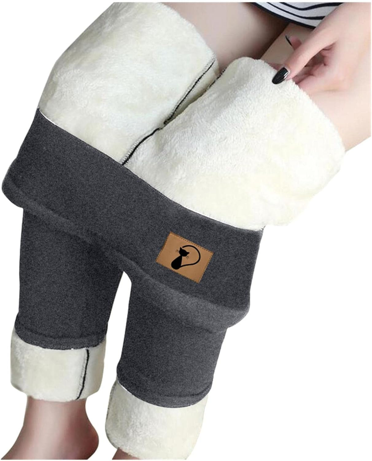 Fleece Leggings for Women plus Size, Womens Winter Thick Warm Long Pants Basic Fleece Lined Leggings