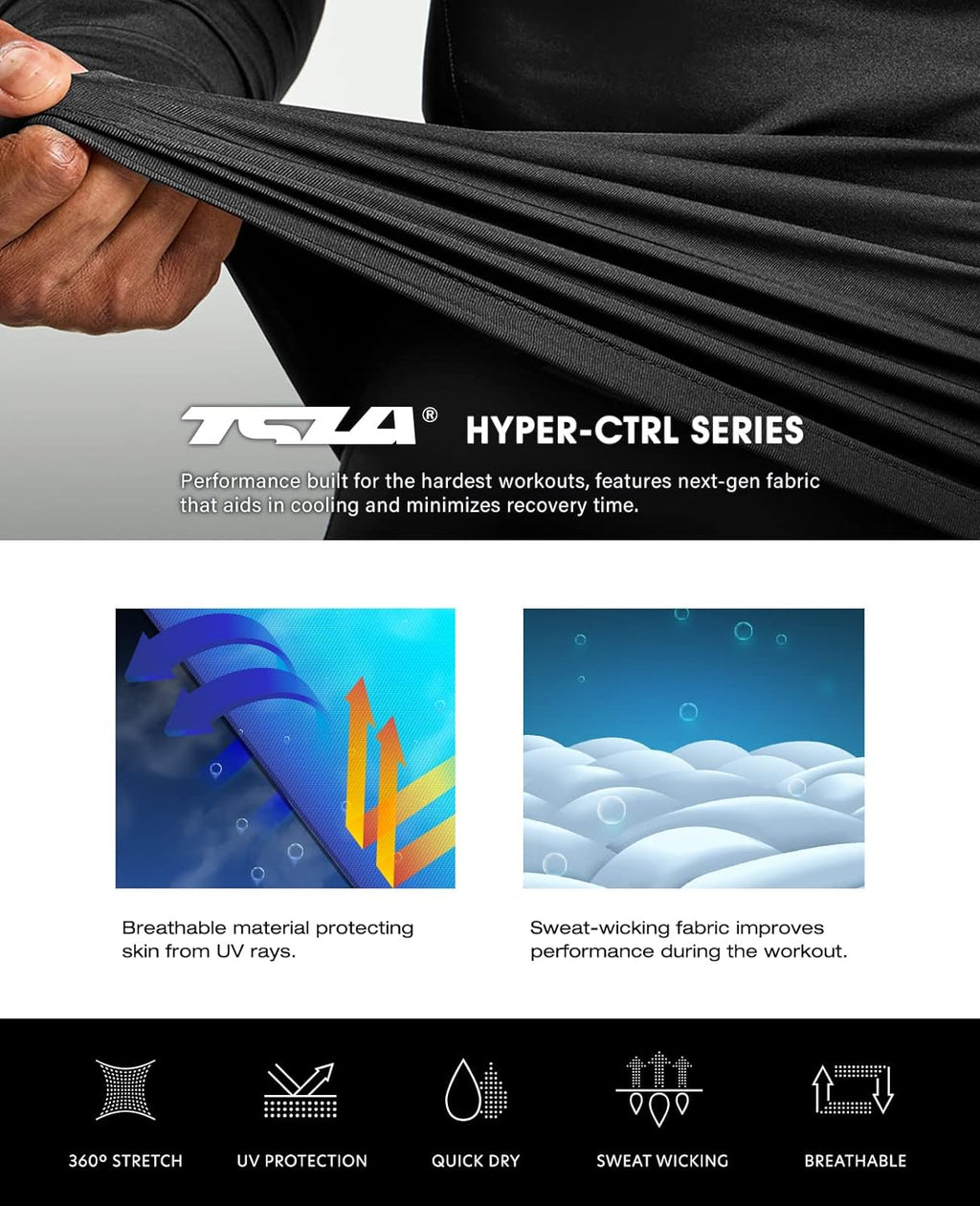 Men'S UPF 50+ Mock Long Sleeve Compression Shirts, Athletic Workout Shirt, Base Layer for Water Sports